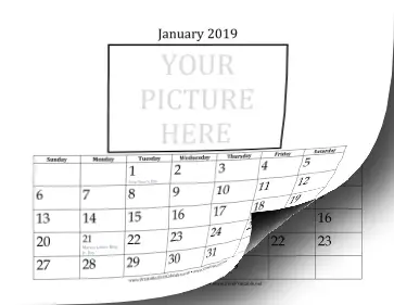 2019 3x5-inch  Picture Calendar
 Calendar