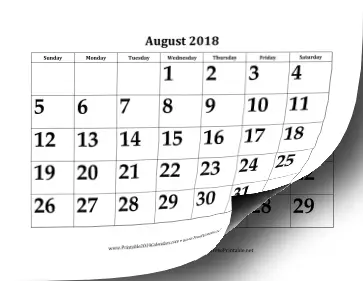 2018-2019 Large Academic Calendar Calendar