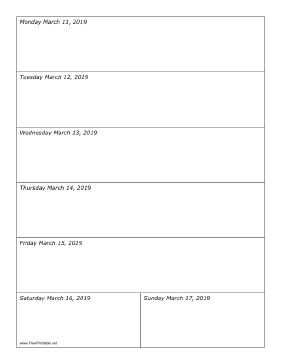 03/11/2019 Weekly Calendar-portrait Calendar