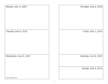 06/03/2019 Weekly Calendar-landscape Calendar