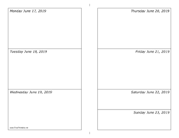 06/17/2019 Weekly Calendar-landscape Calendar