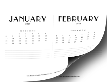2019 CD Case Calendar
 Calendar