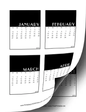 2019 Vertical Scrapbook Calendar Cards
 Calendar