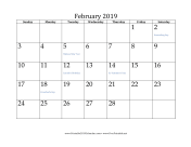 February 2019 Calendar calendar