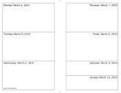03/04/2019 Weekly Calendar-landscape calendar