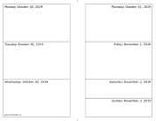 10/28/2019 Weekly Calendar-landscape calendar