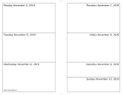 11/04/2019 Weekly Calendar-landscape calendar