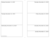 11/11/2019 Weekly Calendar-landscape calendar
