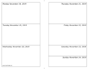 11/18/2019 Weekly Calendar-landscape calendar