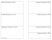 11/25/2019 Weekly Calendar-landscape calendar