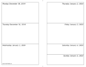 12/30/2019 Weekly Calendar-landscape calendar