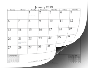2019 Mini Month calendar