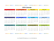 2019 Colorful calendar