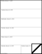 2019 Weekly (vertical) calendar